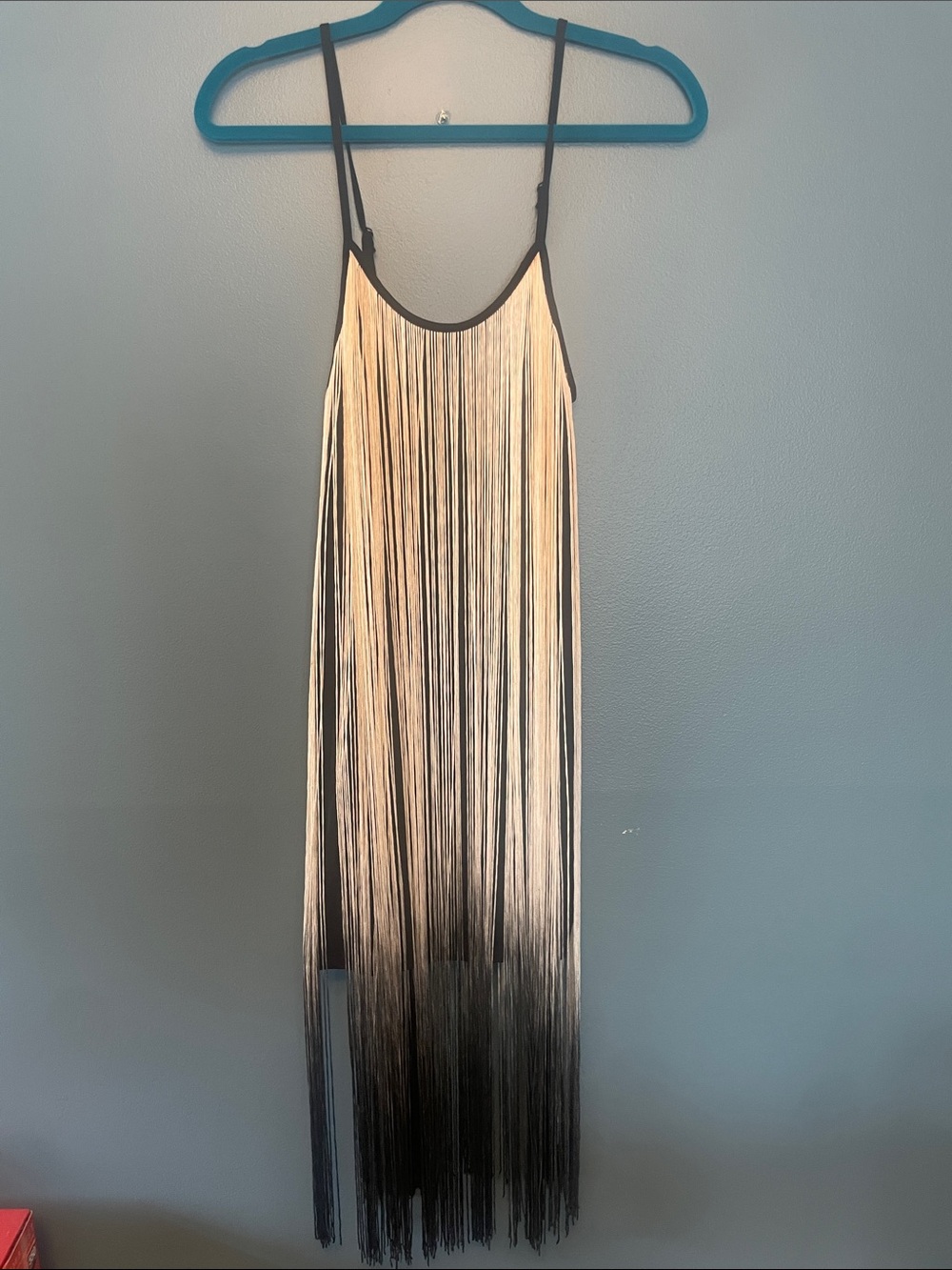 Glamorous Gold Ombre Fringe Slip Dress